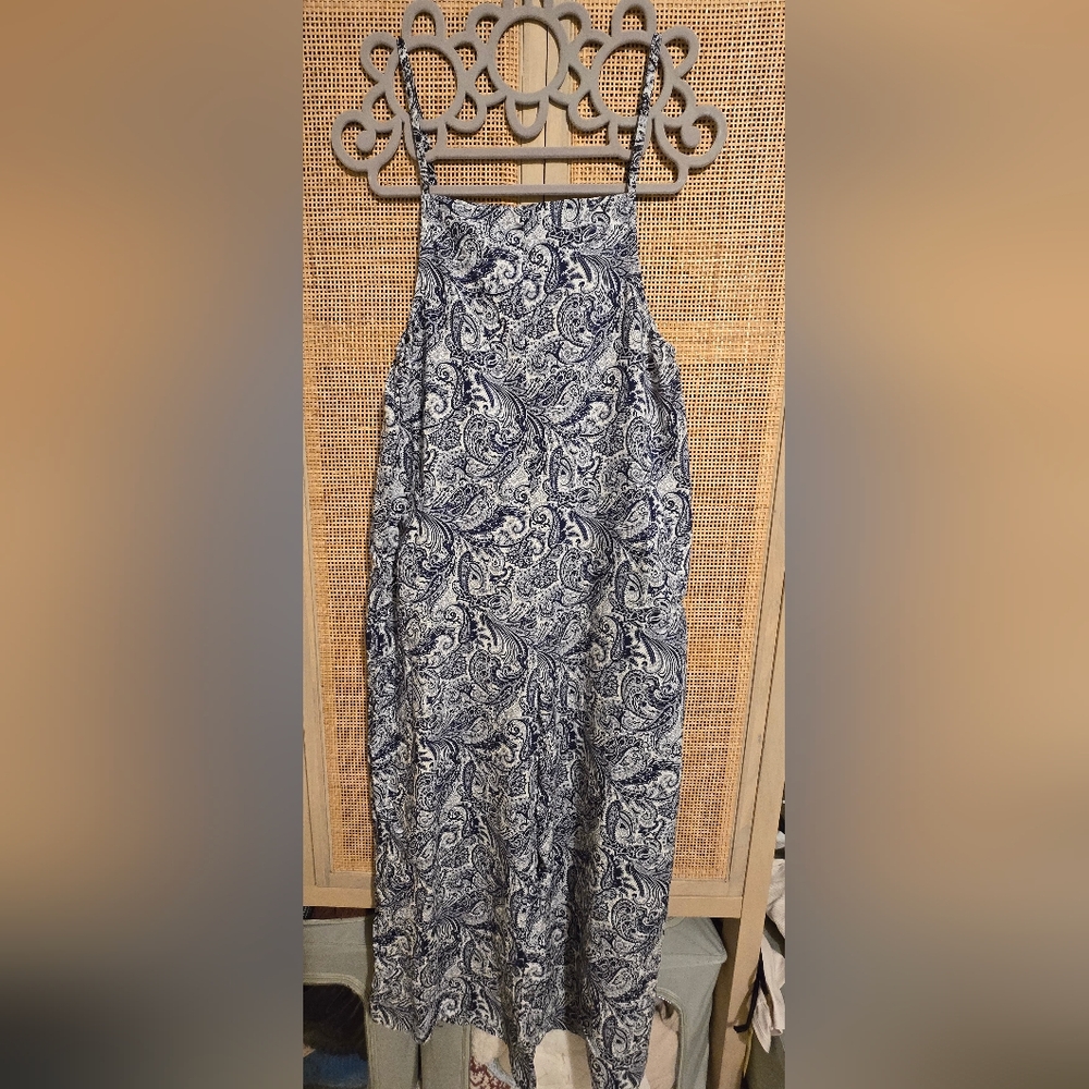 Blue and White Paisley Dress